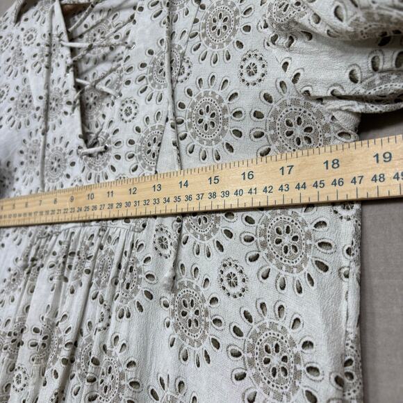 Zara Woman Eyelet Lace Dress Medium Romantic Chic Boho Indie Retro Parisian - Picture 7 of 7